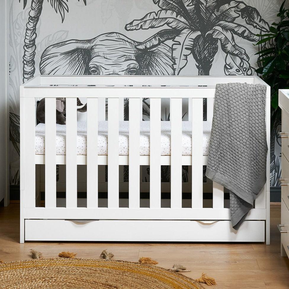 View Nika Cot Bed Under Drawer White Wash information