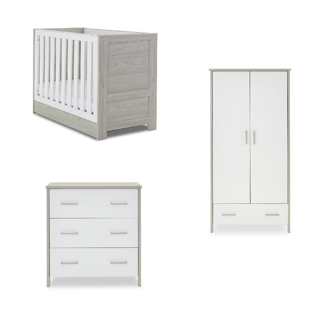 View Nika Mini 3 Piece Room Set Underdrawer Grey Wash White information