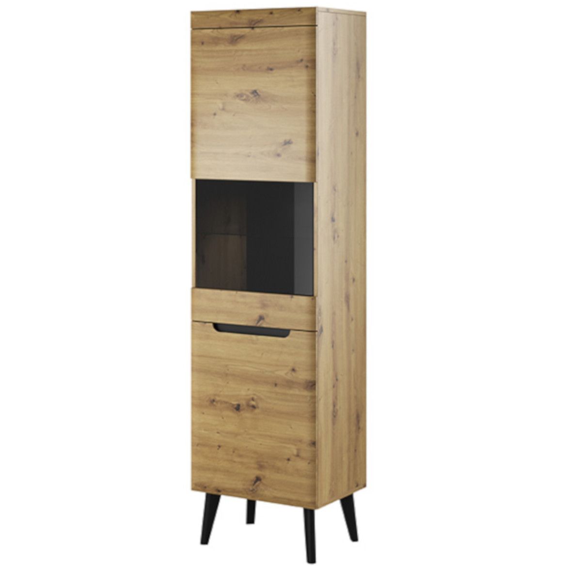 View Nordi Tall Display Cabinet 53cm Oak Artisan information