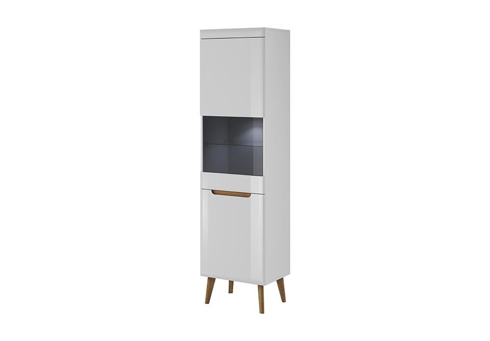 View Nordi Tall Display Cabinet 53cm White Gloss information