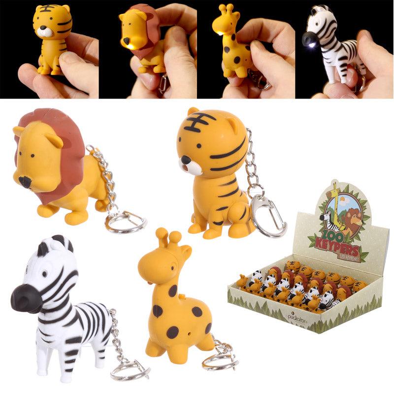 View Novelty LED Zoo Designs Key Rings with Sound information