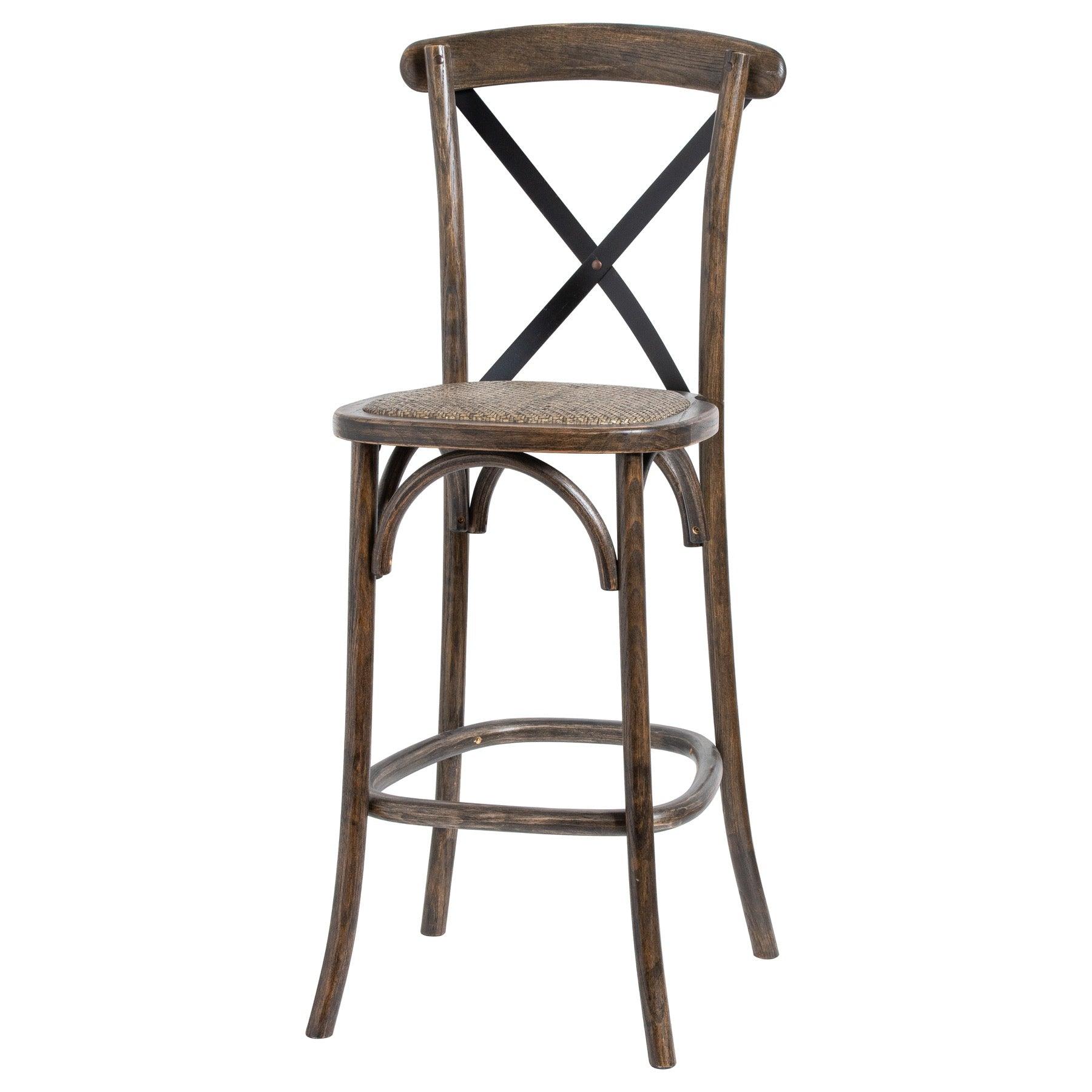 View Oak Cross Back Bar Stool information