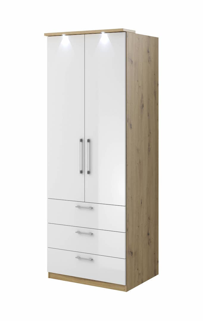 View Optima 68 2 Door Wardrobe Oak Artisan 80cm information