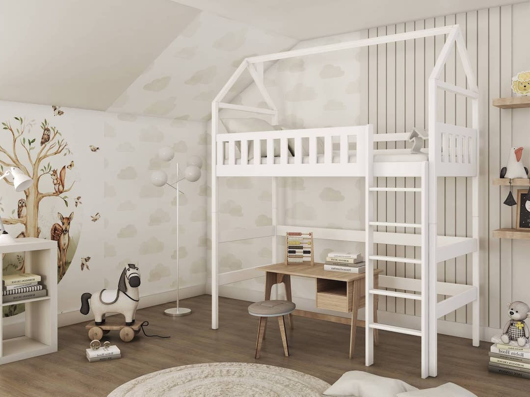 View Otylia Loft Bed White Foam Mattress information