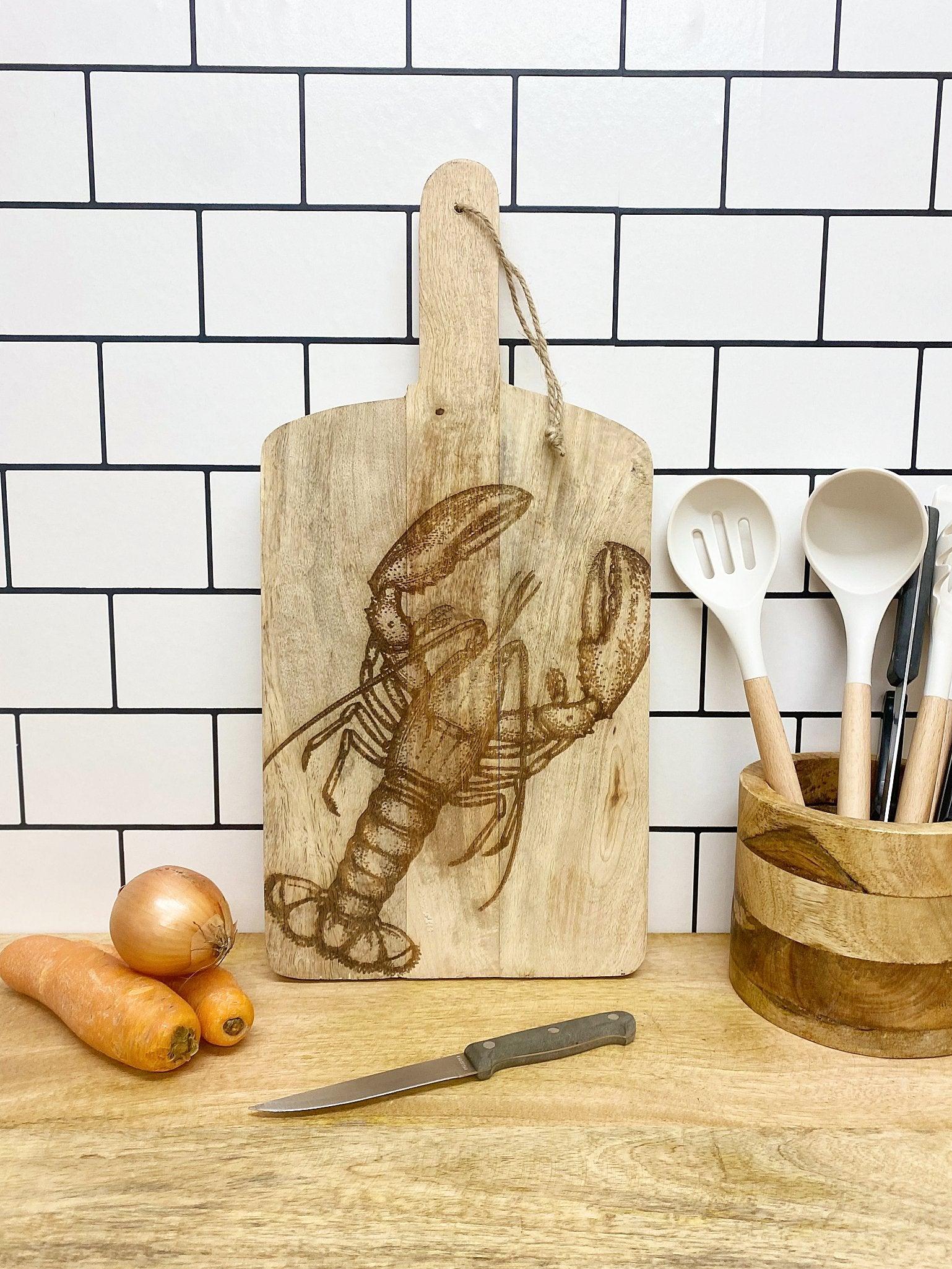 View Pair of Engraved Chopping Boards Lobster and Salmon information