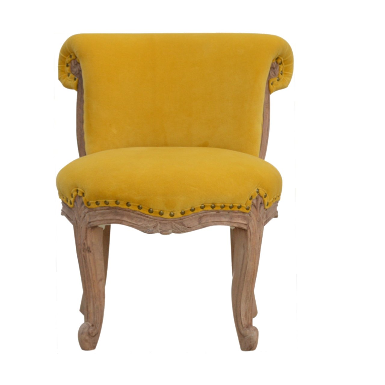 View Mustard Velvet Studded Chair information