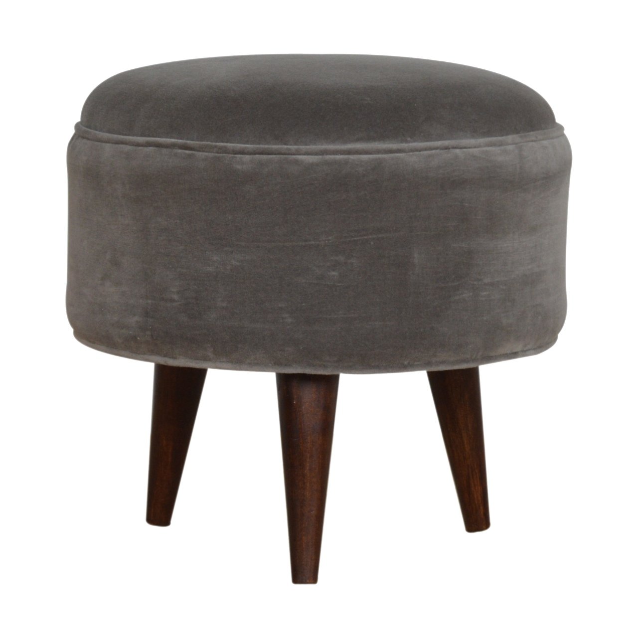 View Grey Velvet Nordic Style Footstool information