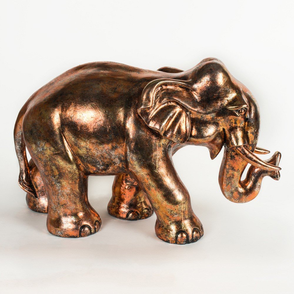View Small Copper Brushed Elephant Figurine information