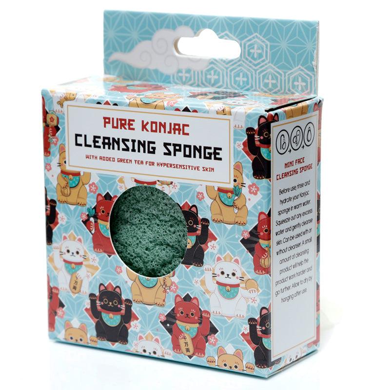 View Pure Konjac Cleansing Sponge with Green Tea for Sensitive Skin Maneki Neko Lucky Cat information