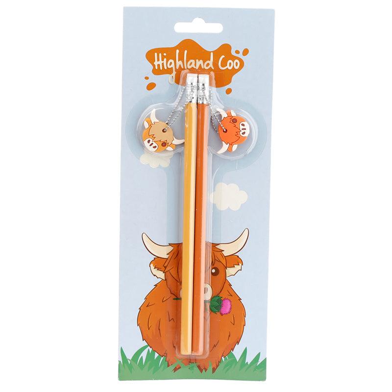 View PVC Charm Pencils Set of 2 Highland Coo Cow information