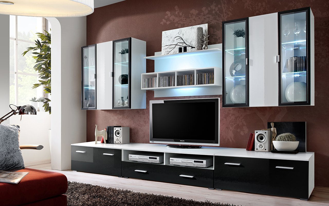 View Quadro Gloss Entertainment Unit Black Gloss 300cm information