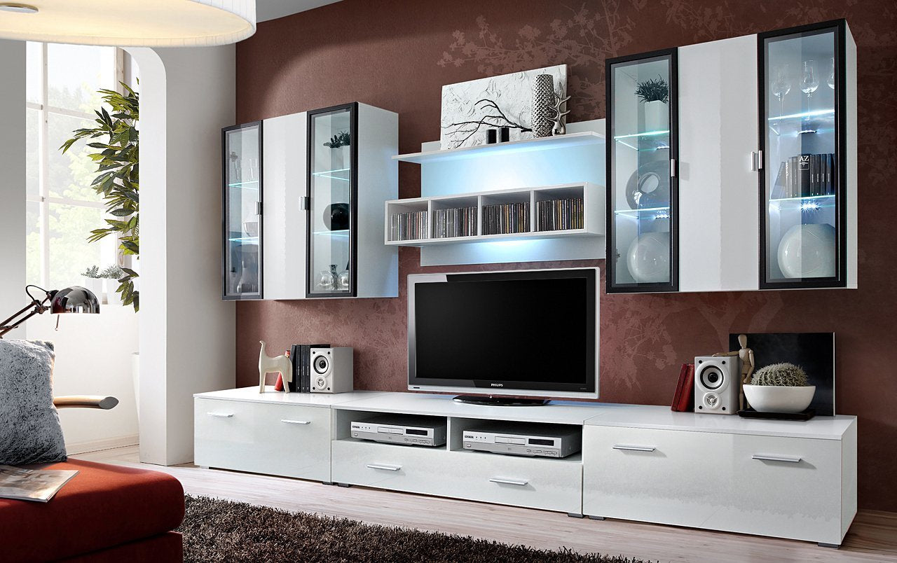 View Quadro Gloss Entertainment Unit White Gloss 300cm information