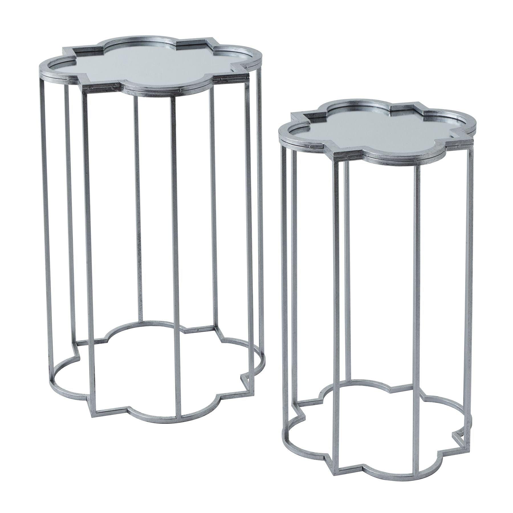 View Quarter Foil Mirrored Set Of Two Side Tables information