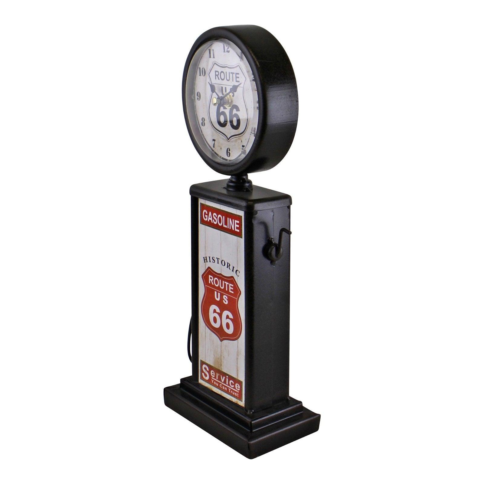 View Retro Gas Pump Clock Black 13x34cm information