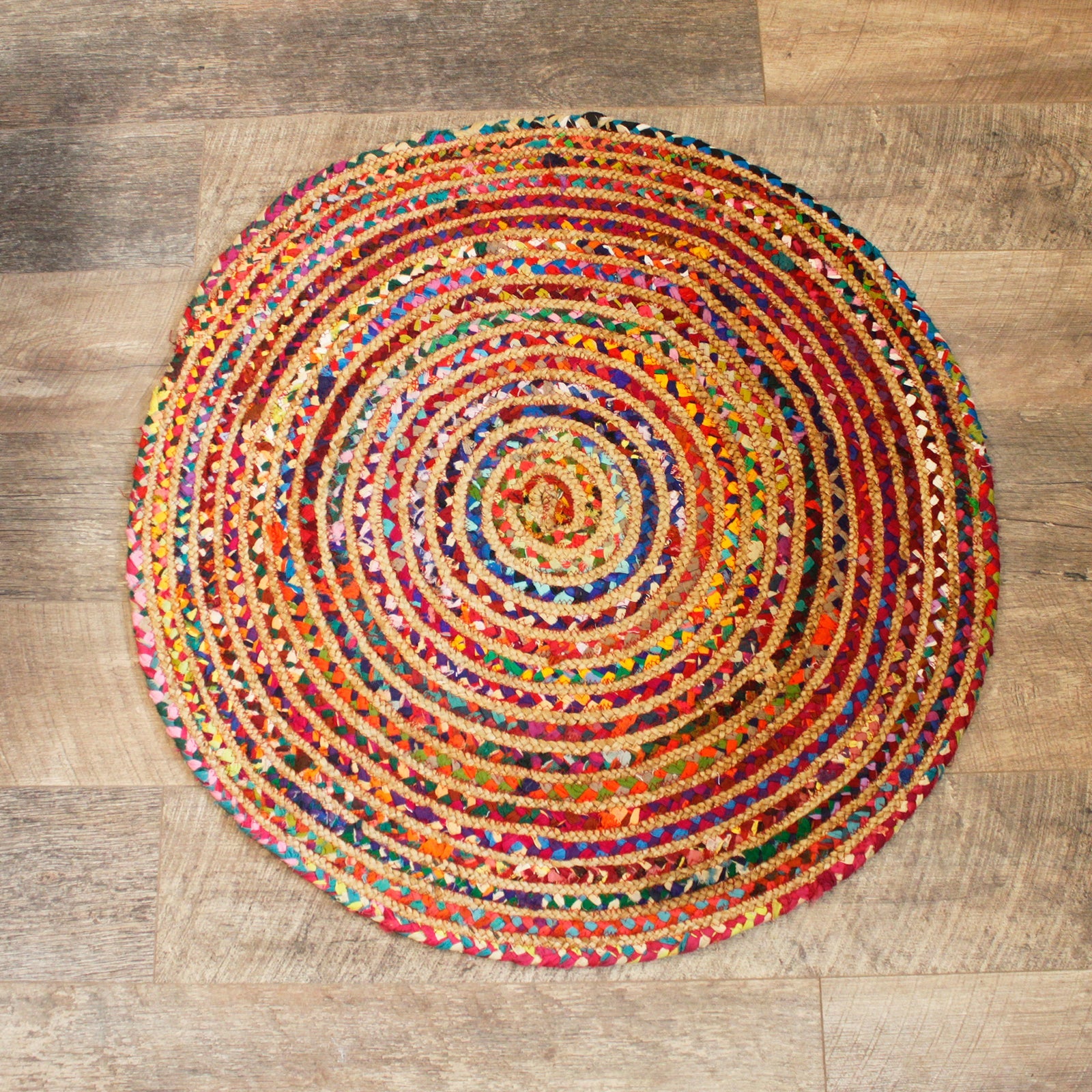 View Round Jute and Recycled Cotton Rug 90 cm information
