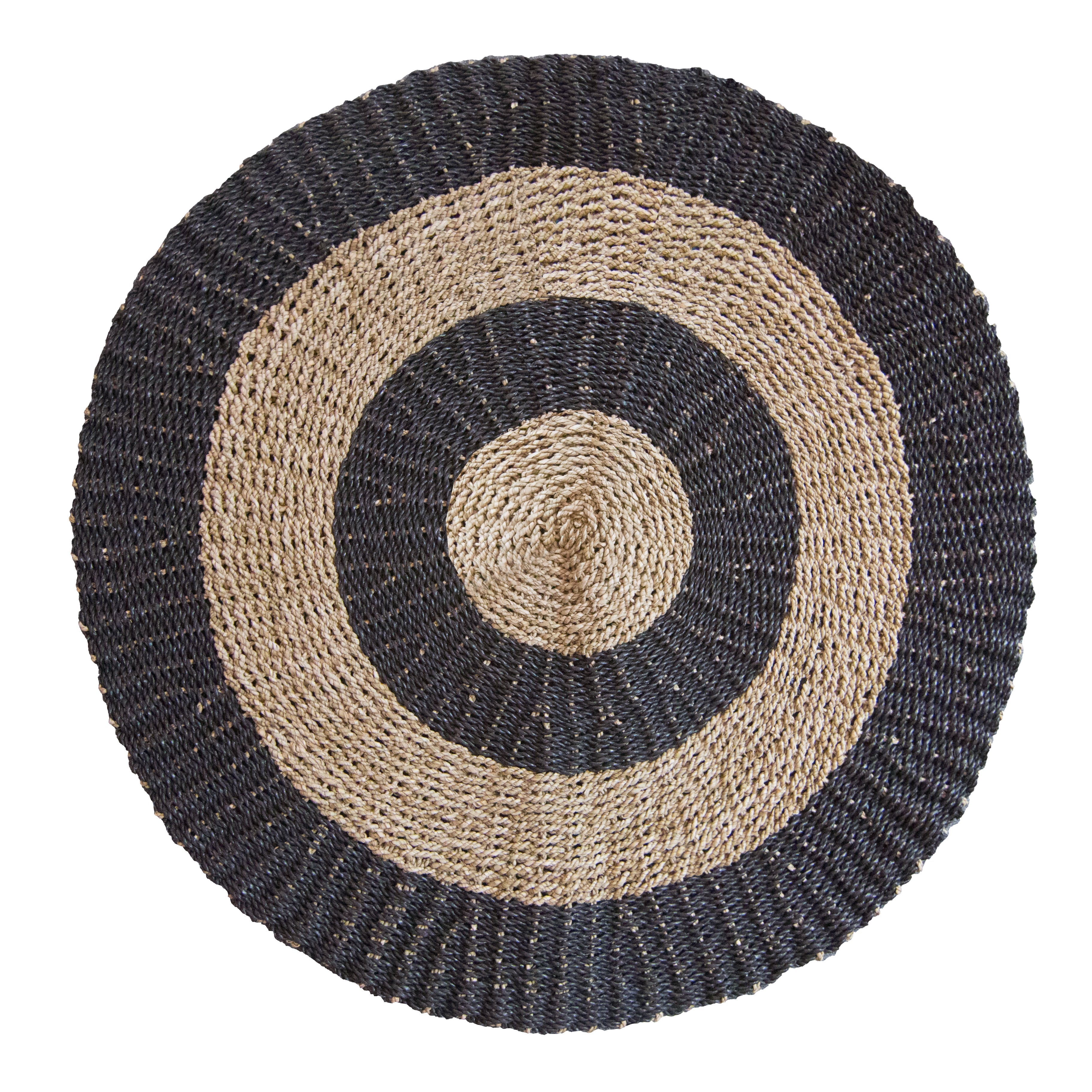 View Round Seagrass Black Tan Circles 1m information