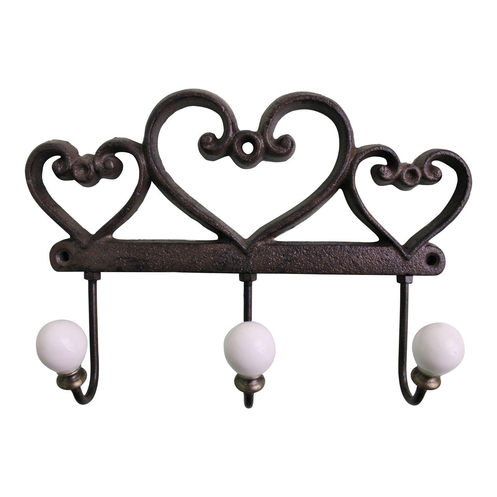 View Rustic Cast Iron Wall Hooks Hearts information