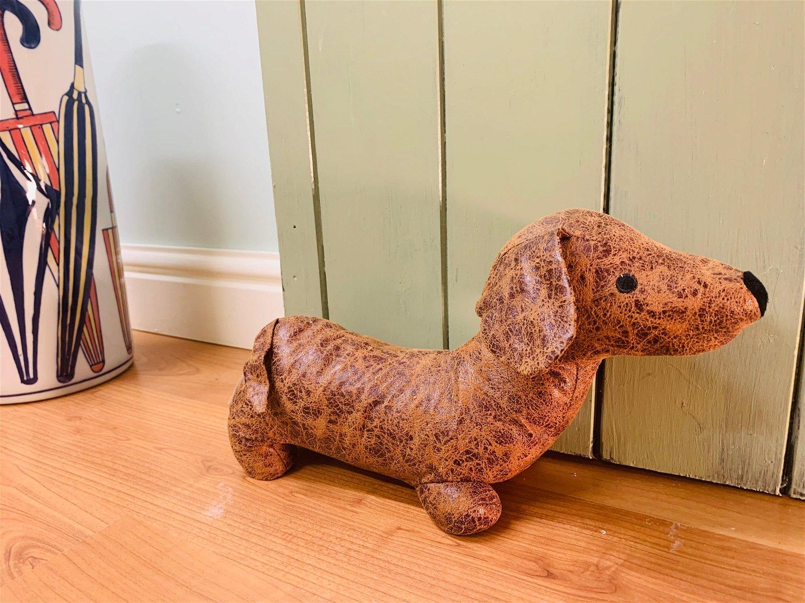 View Sausage Dog Fabric Doorstop 36cm information