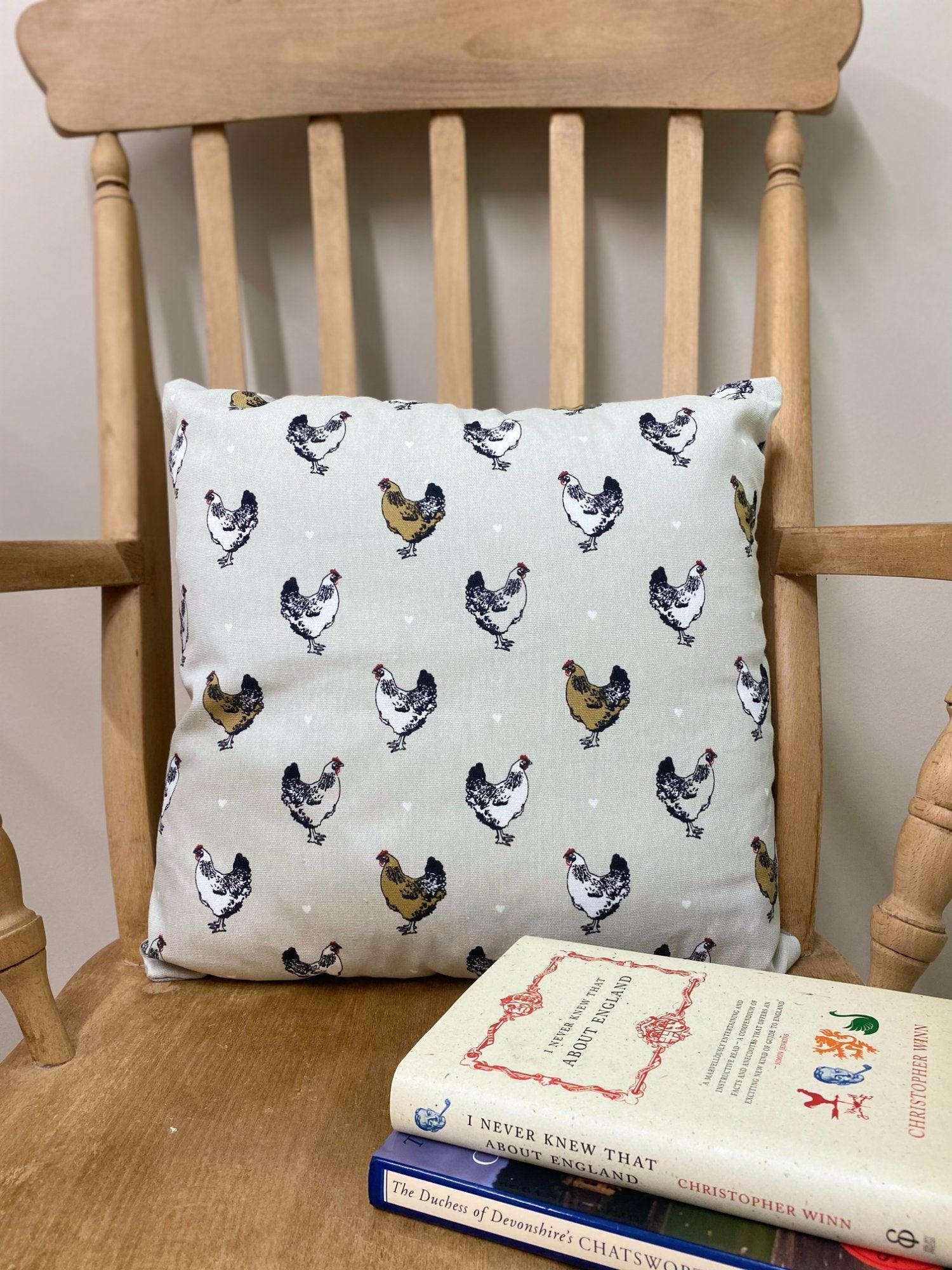 View Scatter Cushion With A Chicken Print Design information