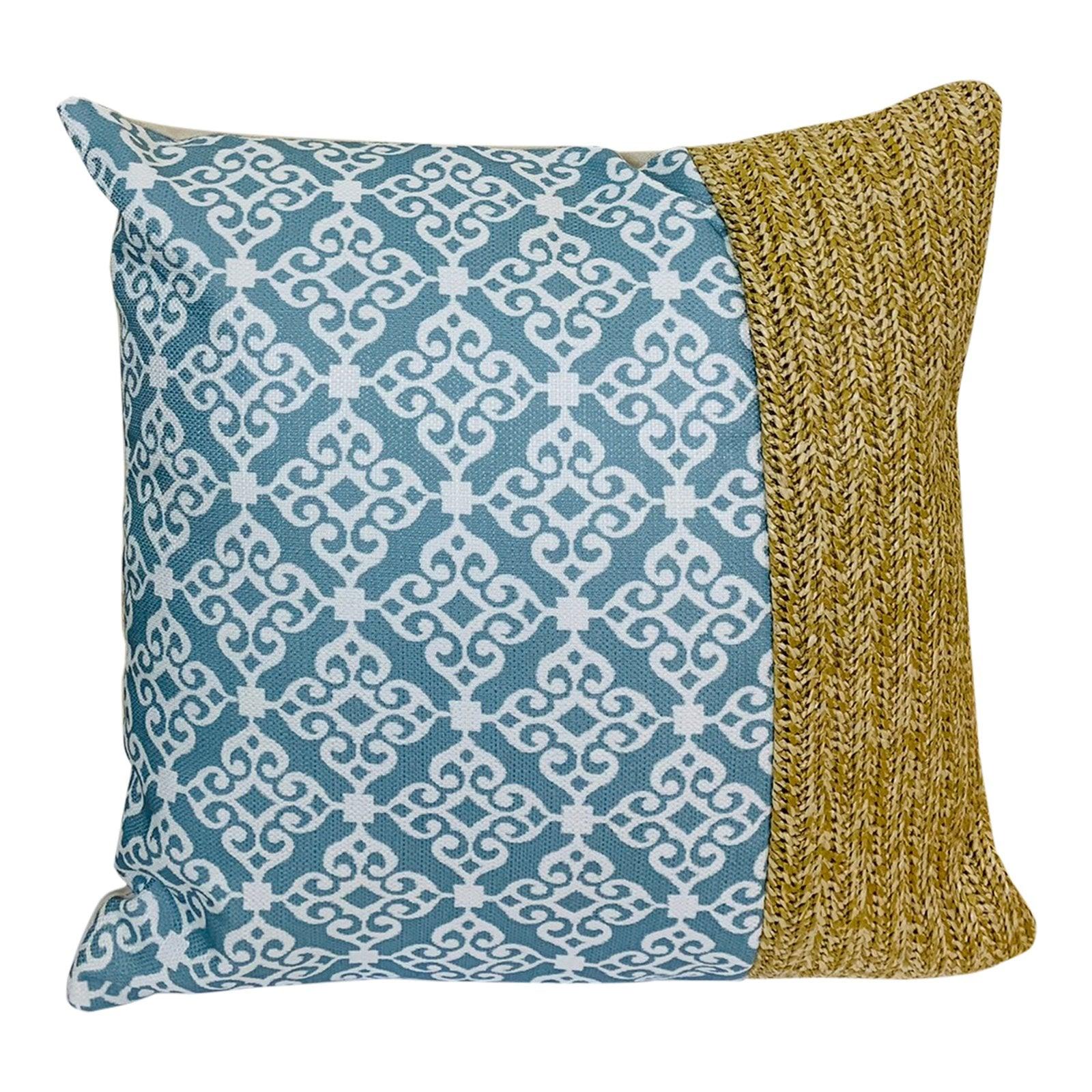 View Serenity Print Square Cushion Blue information