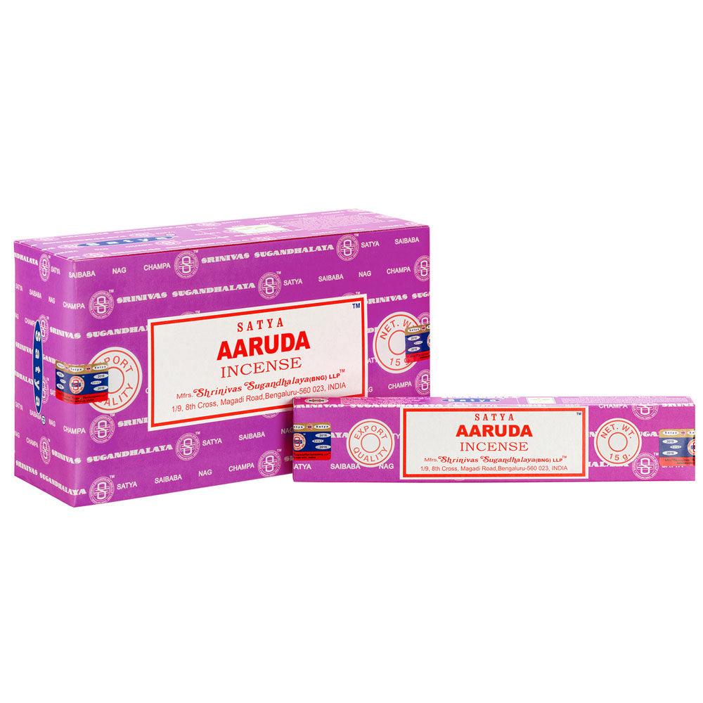 View Set of 12 Packets of Aaruda Incense Sticks by Satya information