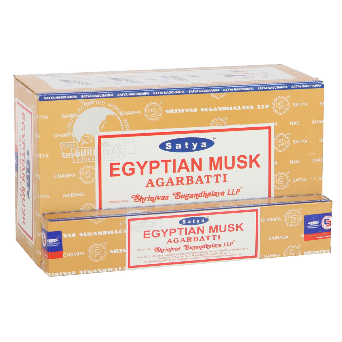 View Set of 12 Packets of Egyptian Musk Incense Sticks by Satya information