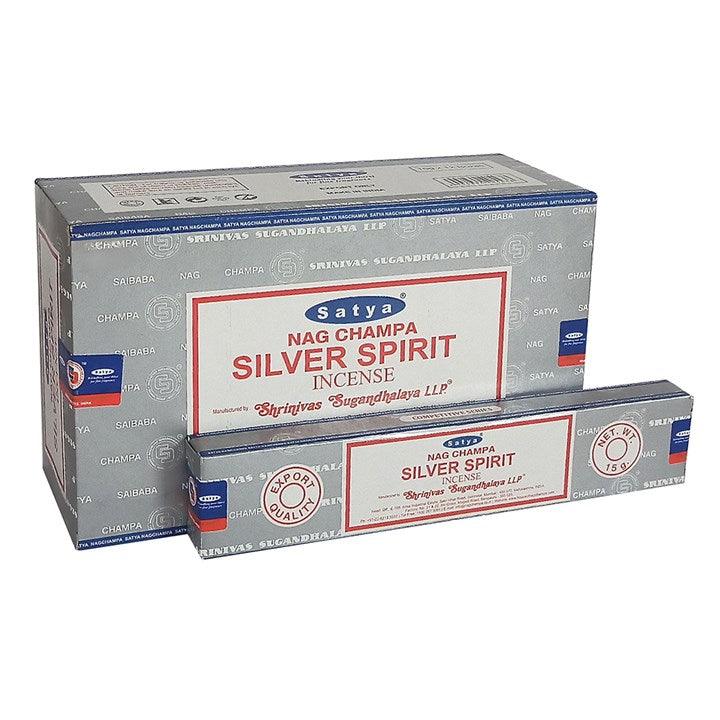 View Set of 12 Packets of Silver Spirit Incense Sticks by Satya information