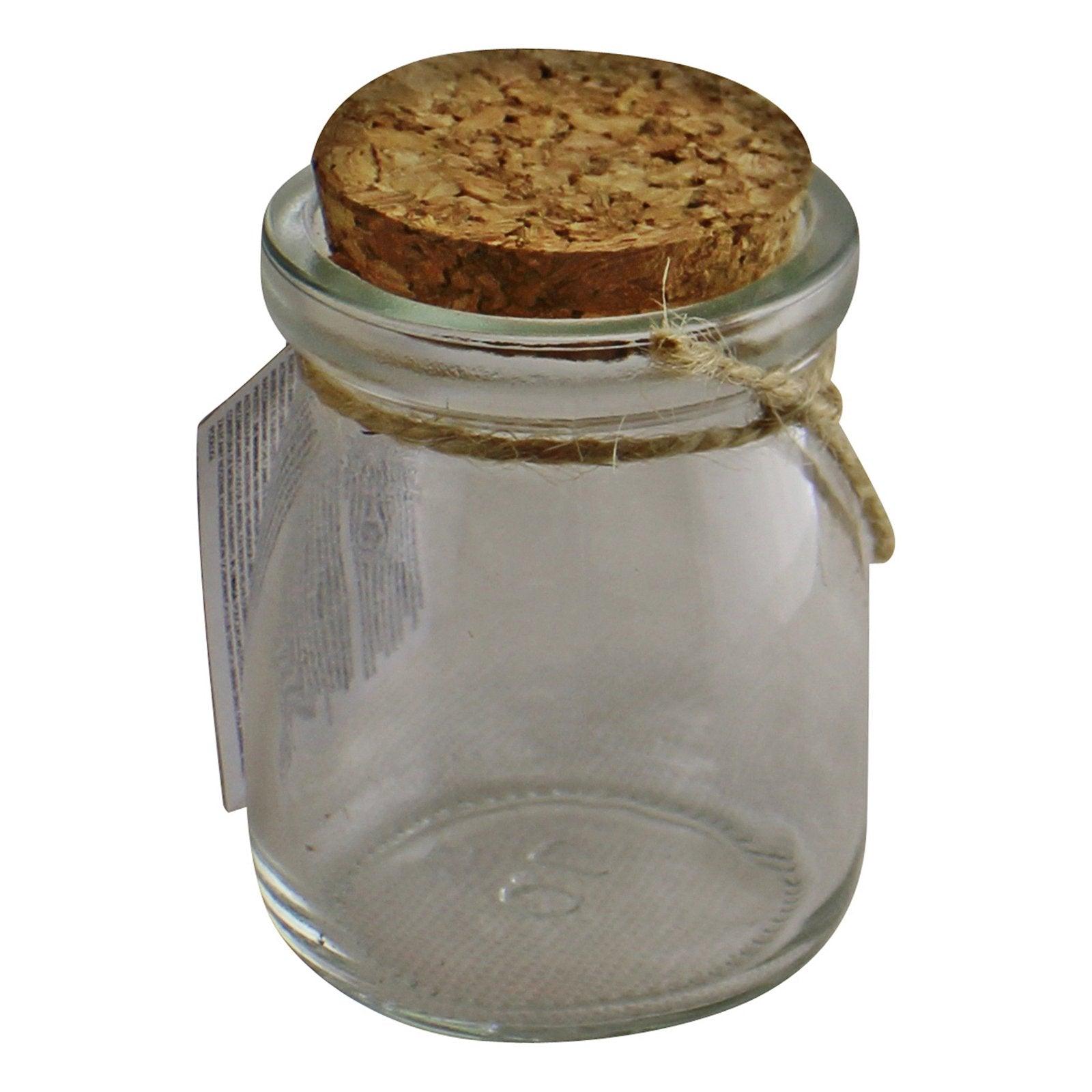 View Set of 12 Small Craft Storage Glass Jars With Cork Stoppers information