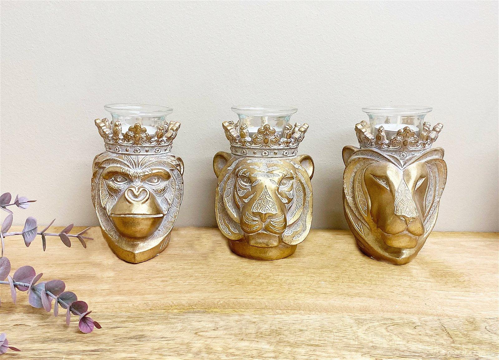 View Set of 3 13cm Animal Head Candle Holder information