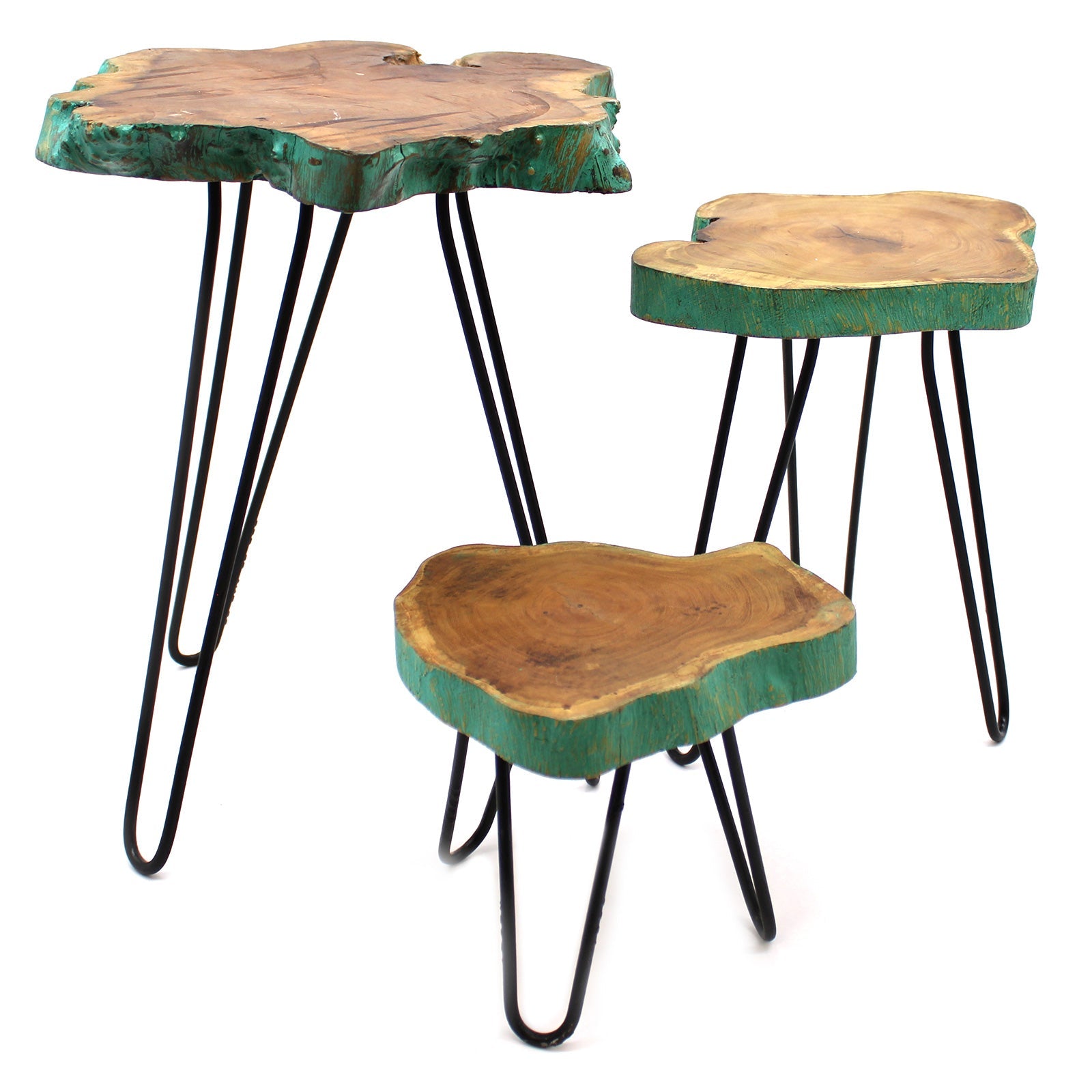 View Set of 3 Gamal Wood Plant Stands Greenwash information