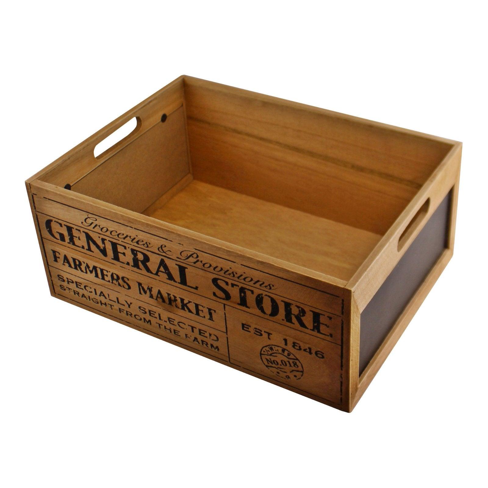 View Set Of 3 General Store Chalkboard Storage Crates information