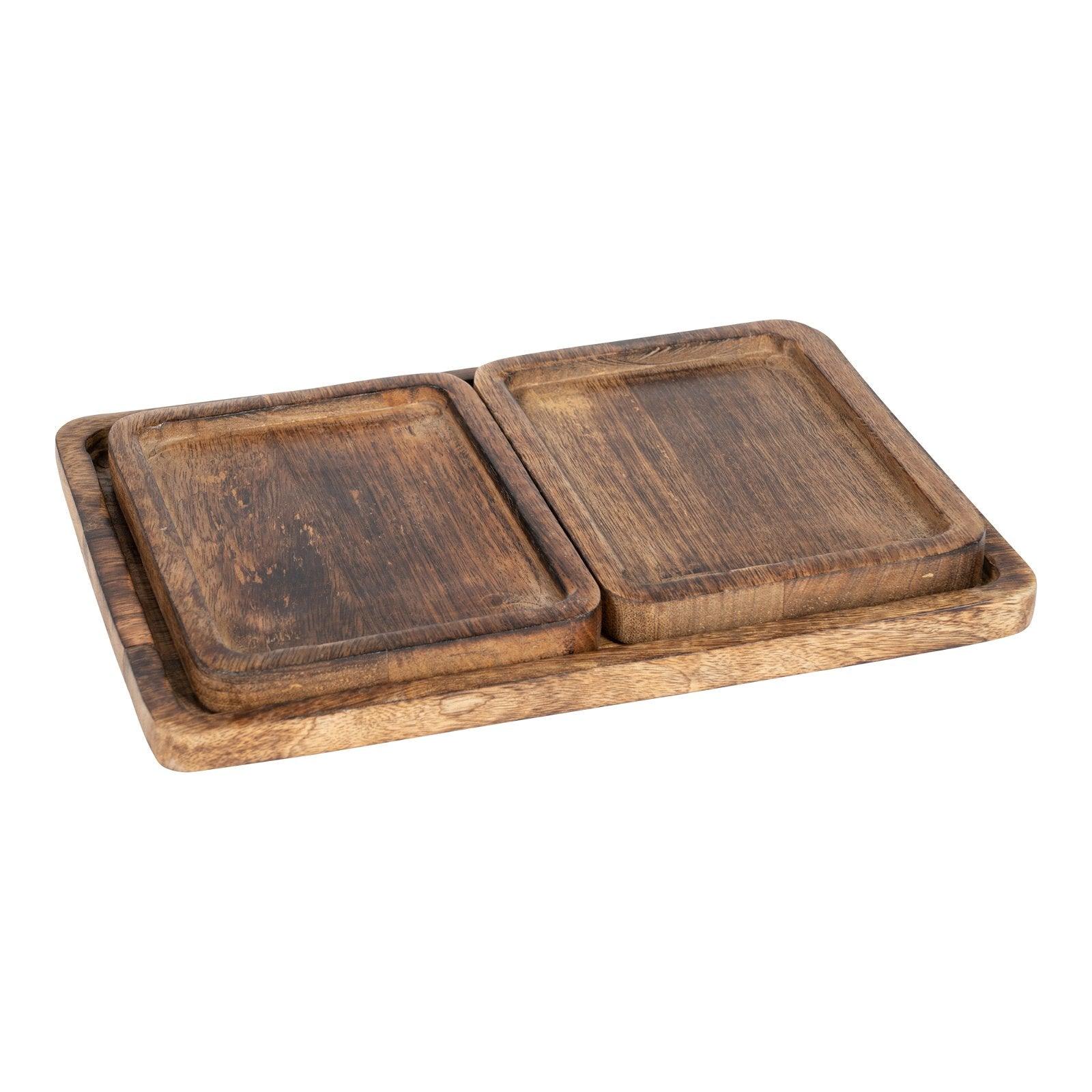 View Set Of 3 Mango Wood Trays information