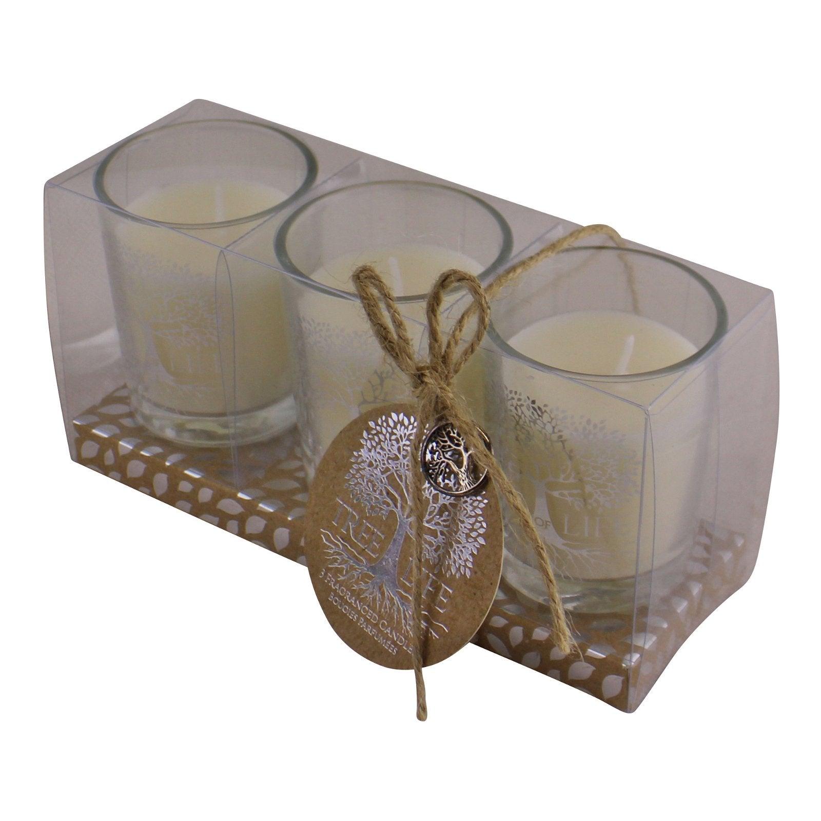View Set Of 3 Tree Of Life Fragranced Votive Candles information