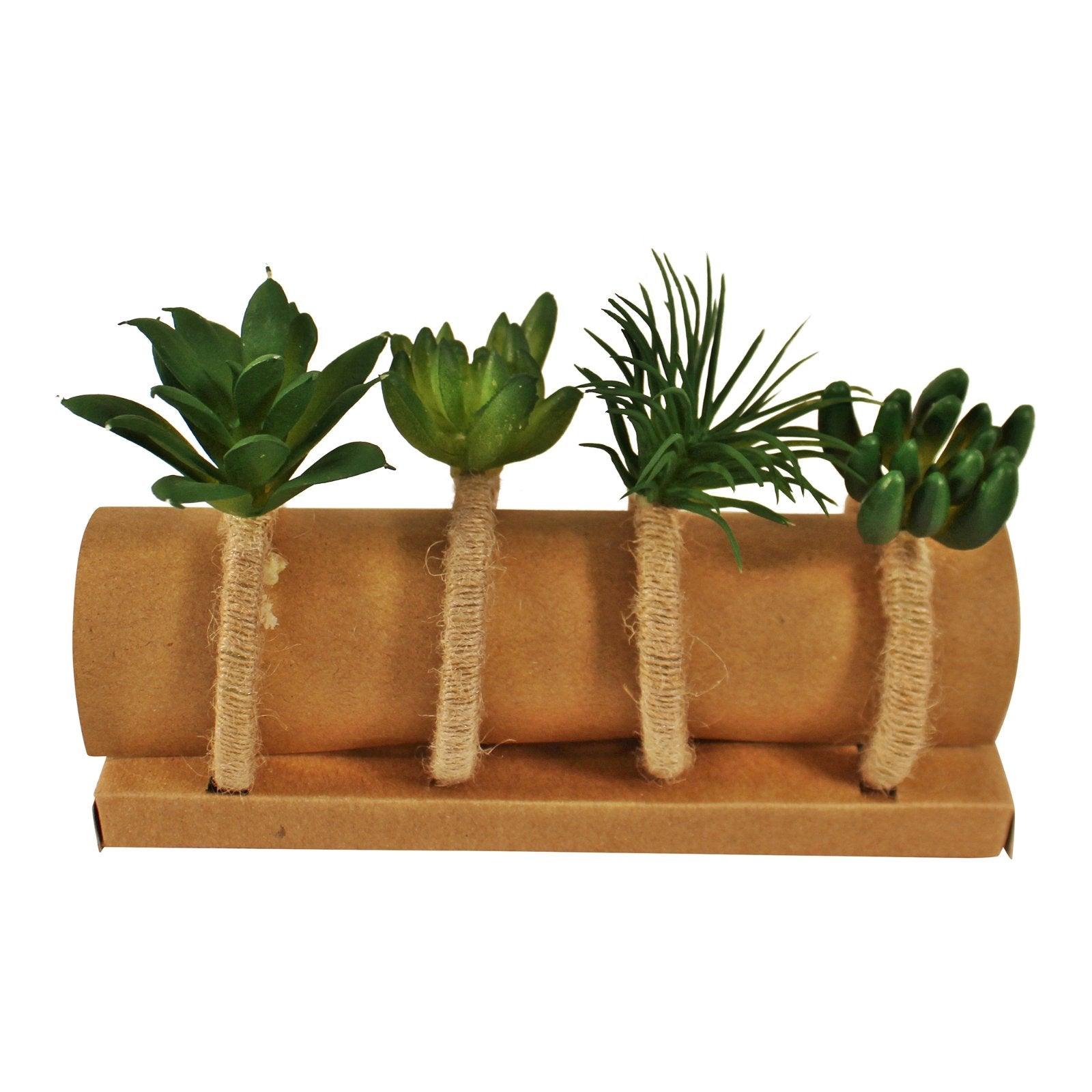 View Set of 4 Faux Succulent Design Napkin Rings information