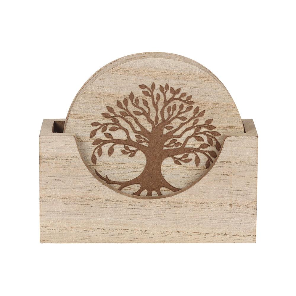 View Set of 4 Tree of Life Engraved Coasters information
