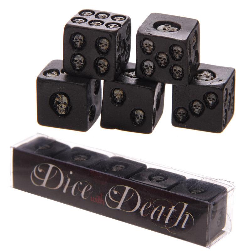 View Set of 5 Black Skull Dice information