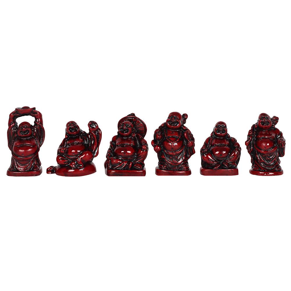 View Set of 6 Red Resin Buddhas information