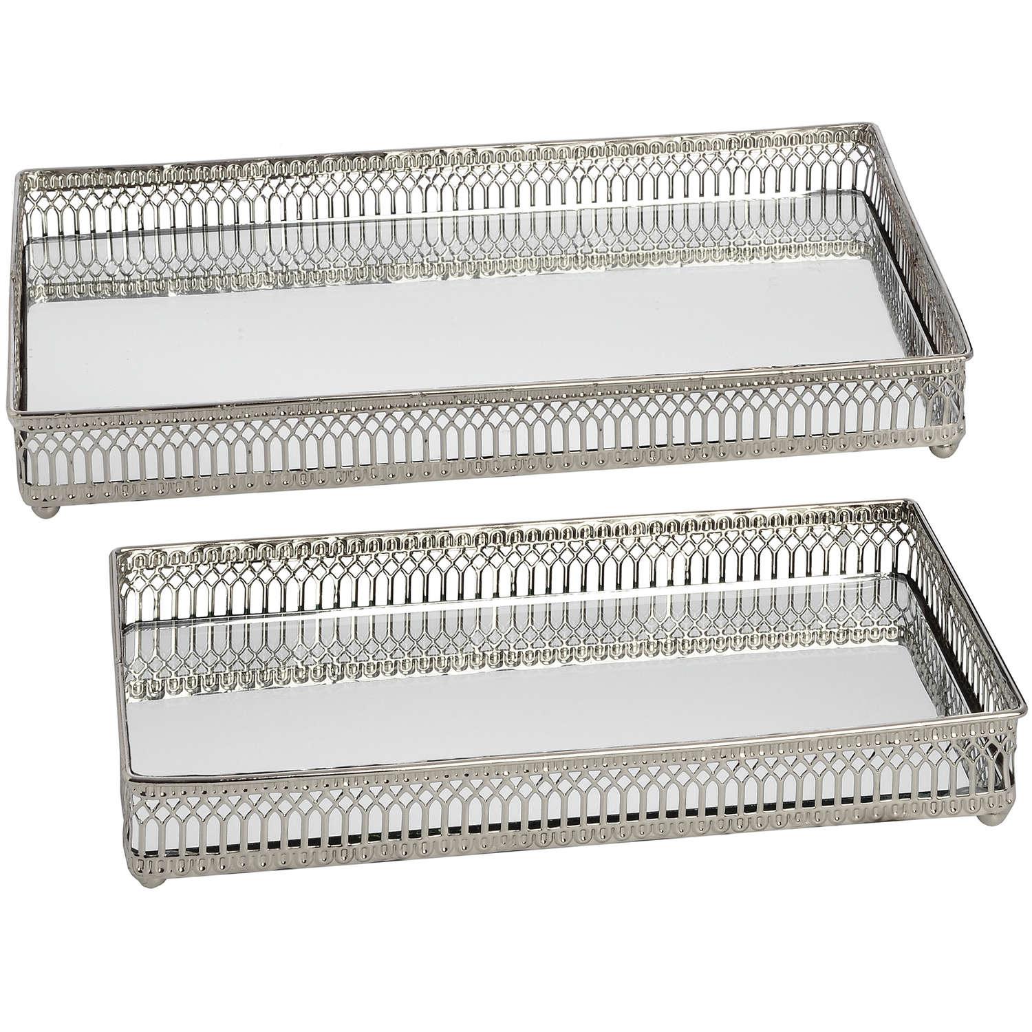 View Set of Rectangular Nickel Plated Trays information