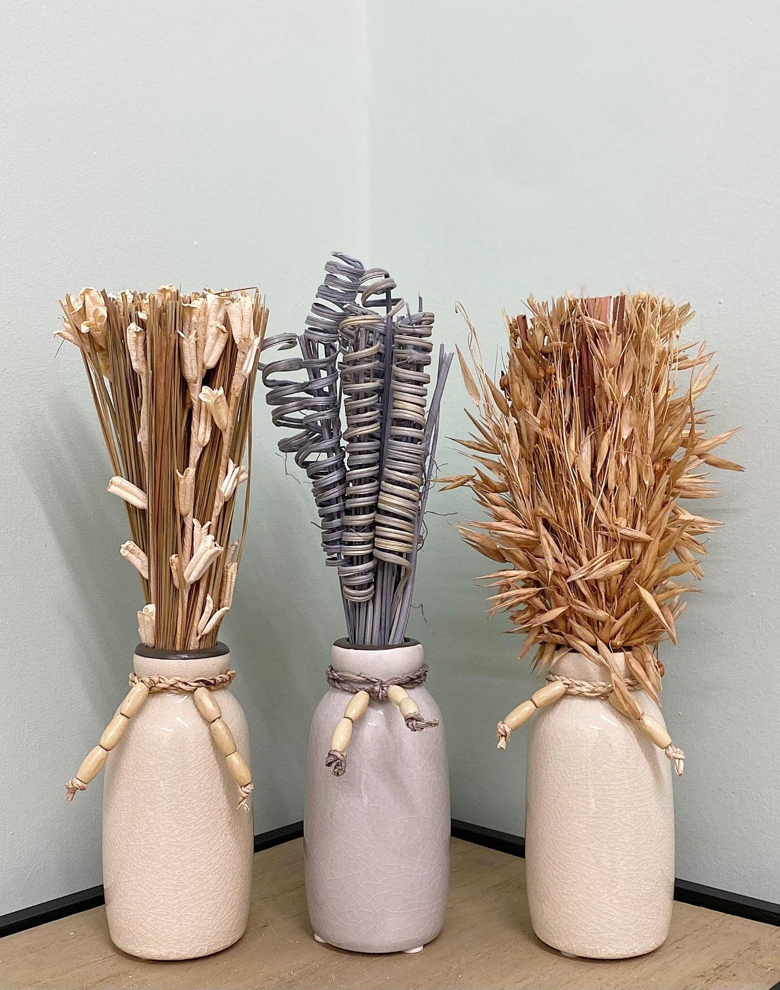 View Set Of Three Dried Deco In Vases information