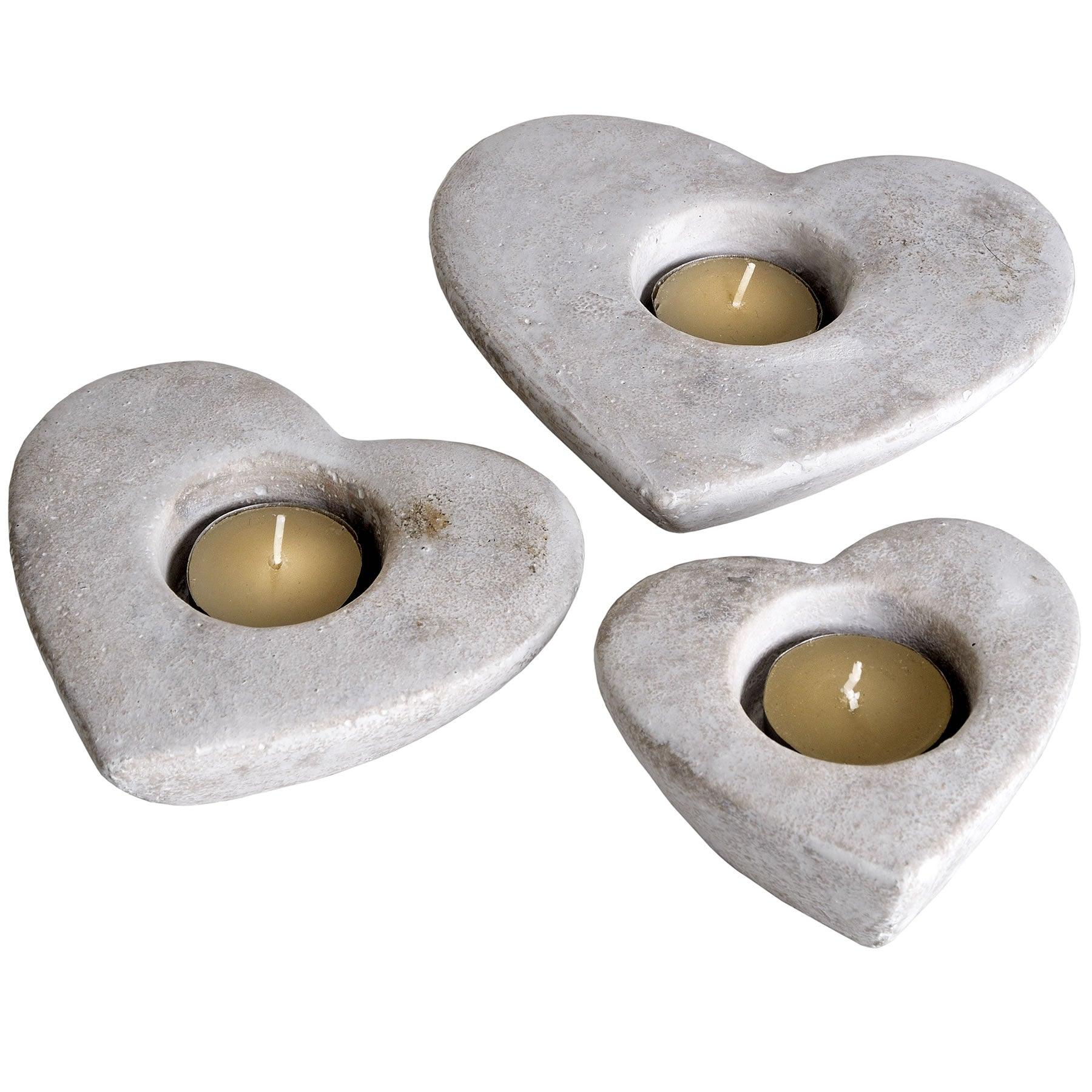 View Set Of Three Heart Tea Light Holders information