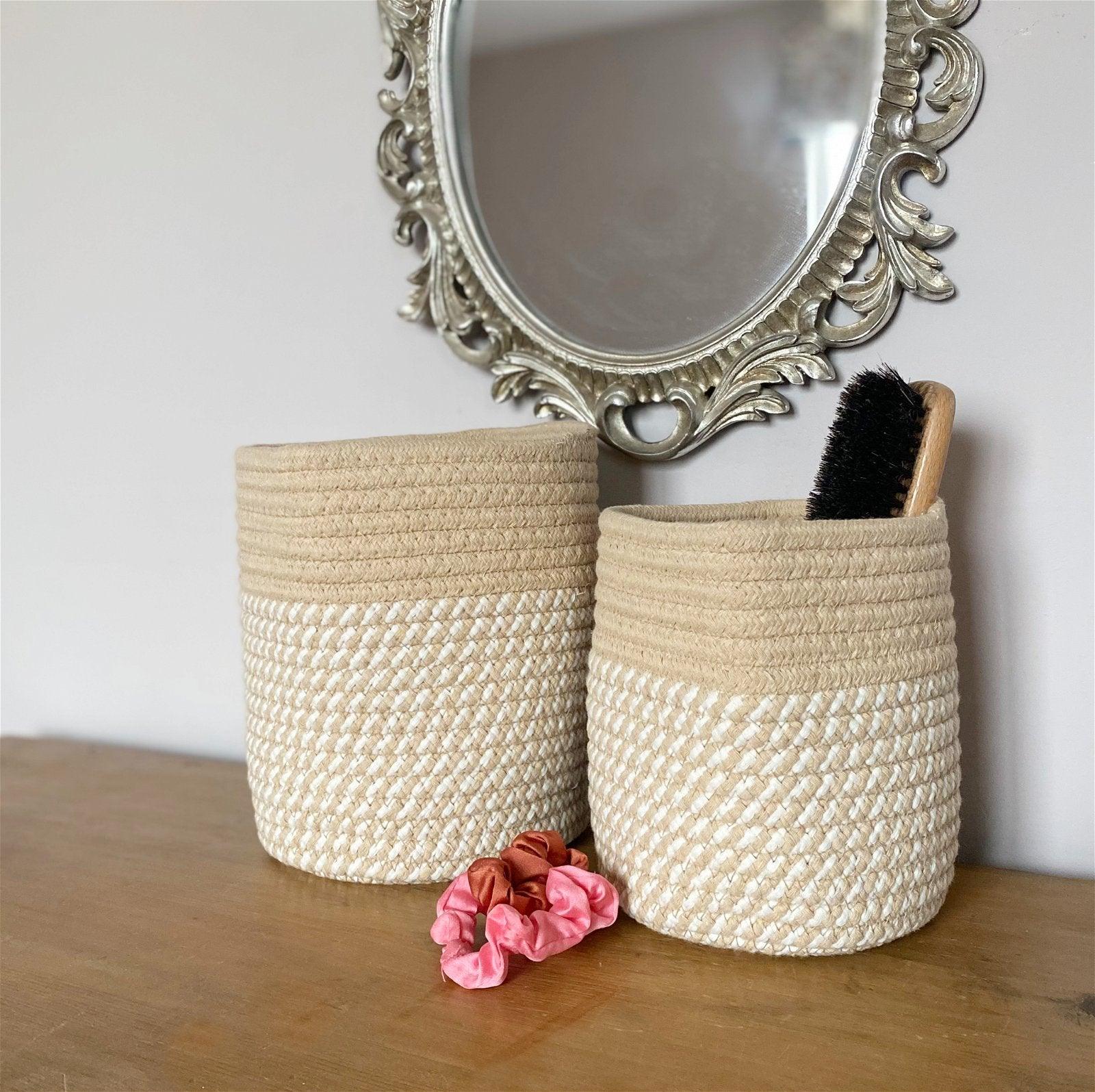View Set Of Two Cotton Rope Baskets information