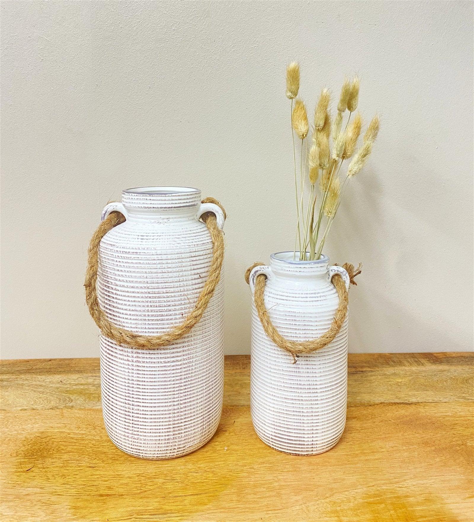 View Set of Two Natural Dried Lagarus Bouquets in Cream Brown information