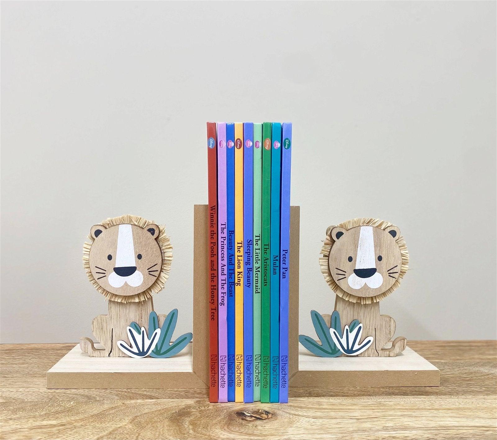 View Set of Two Wooden Lion Bookends information