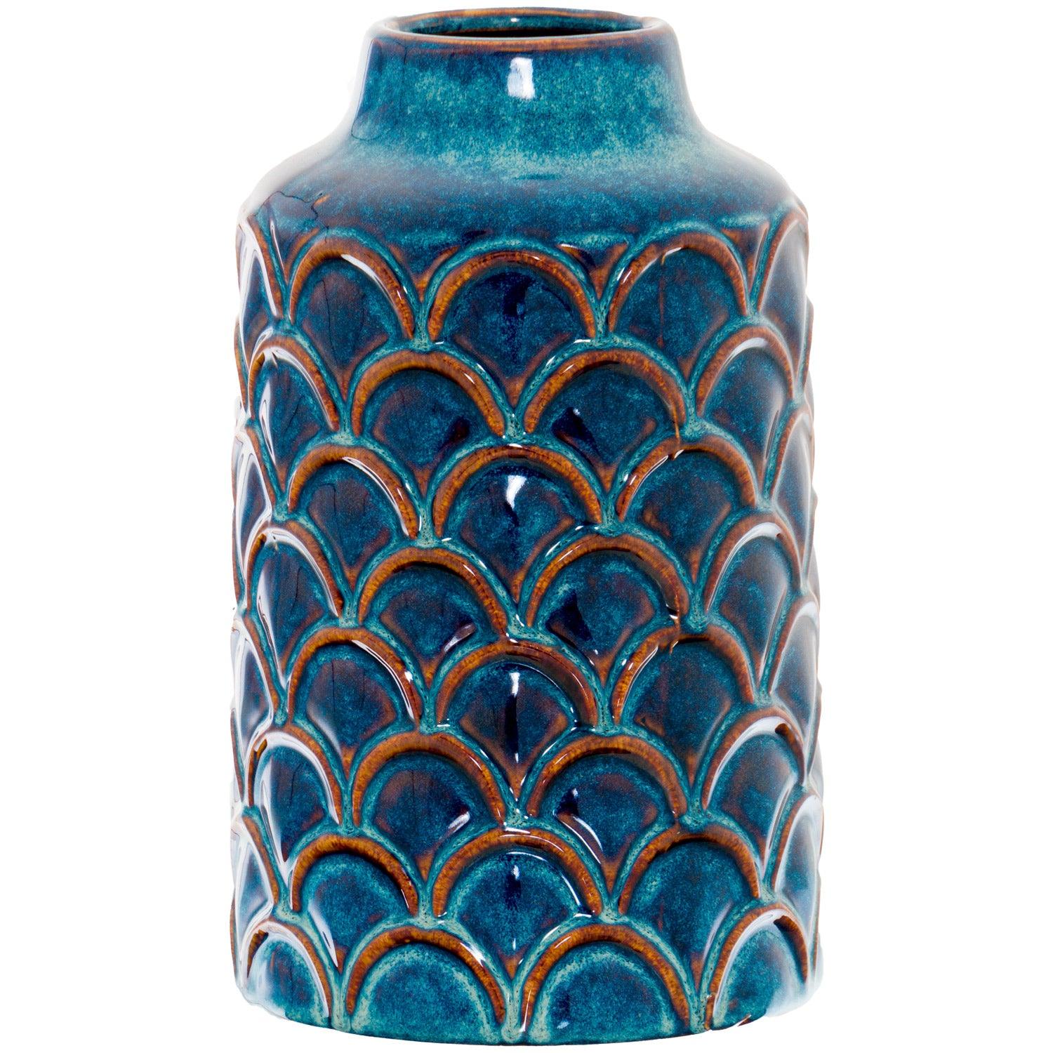 View Seville Collection Scalloped Indigo Vase information