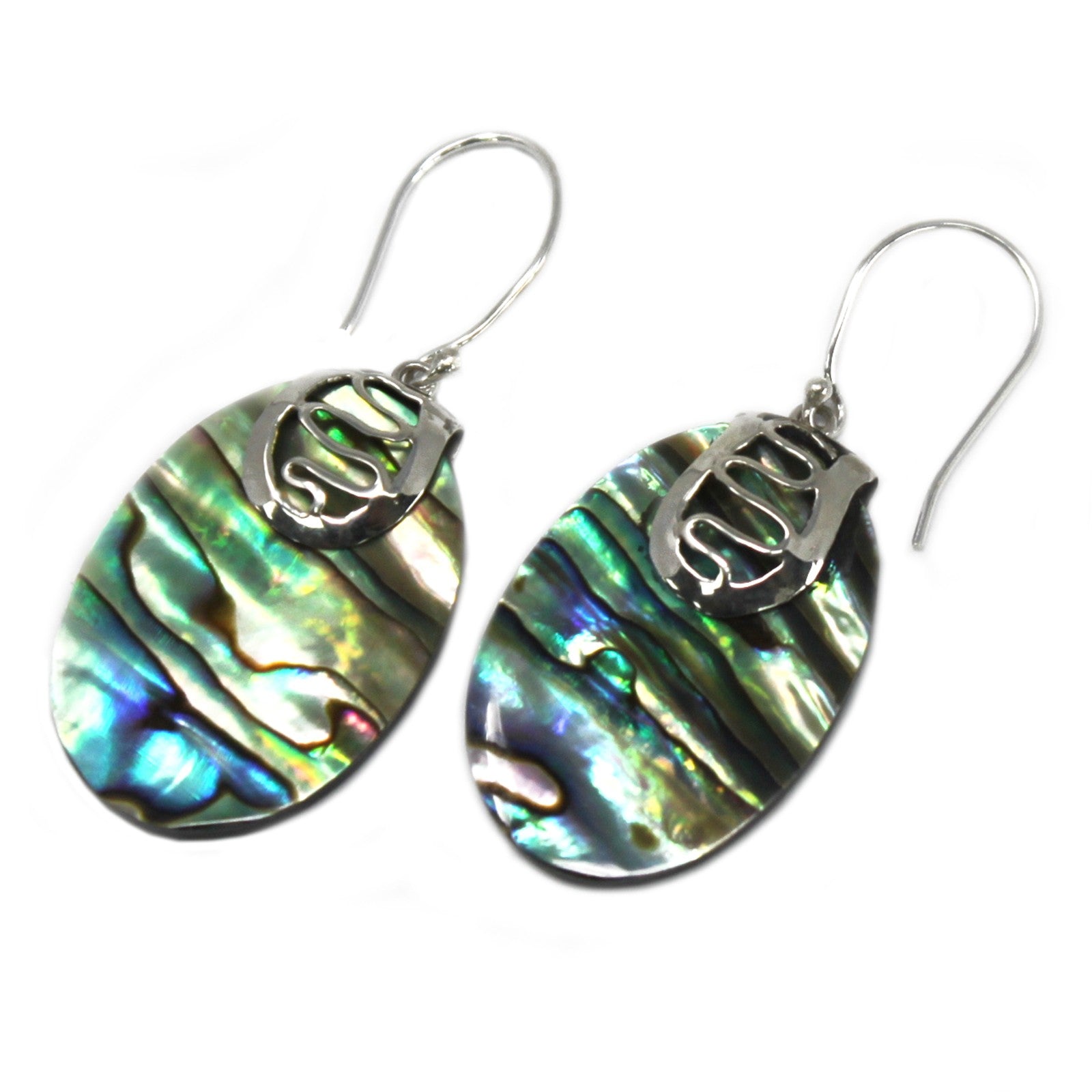 View Shell Silver Earrings Abalone information