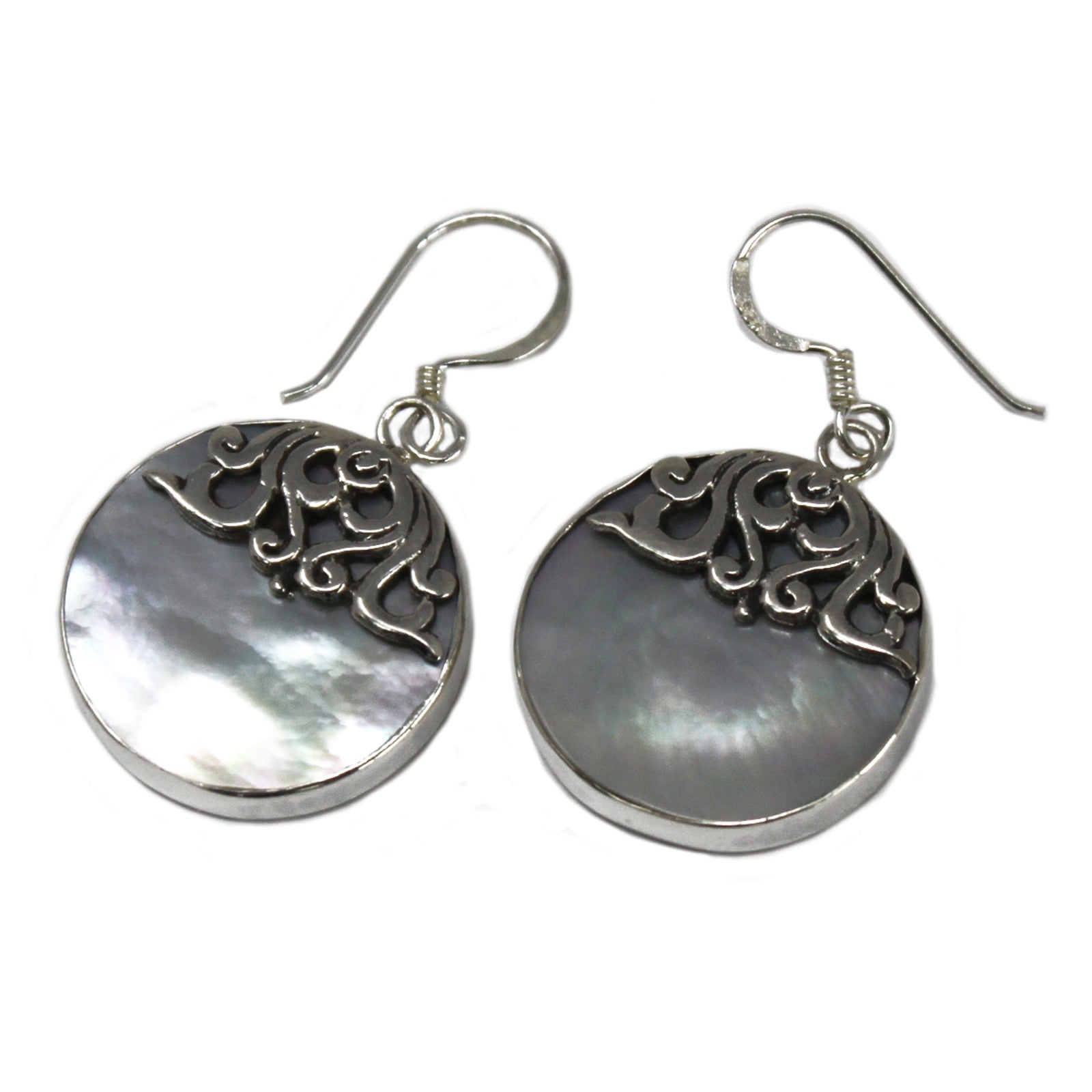 View Shell Silver Earrings Classic Disc MOP information