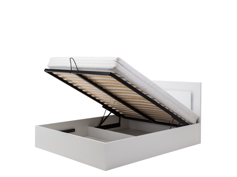 View Siena Ottoman Bed with LED White Gloss 160 x 200cm Yes information