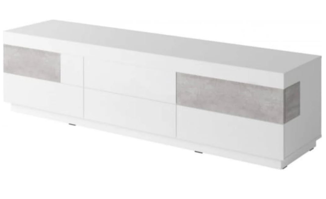 View Silke 40 TV Cabinet 206cm White Gloss Concrete Grey information