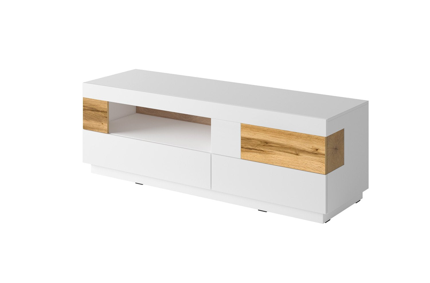 View Silke 41 TV Cabinet 160cm White Gloss Wotan Oak information