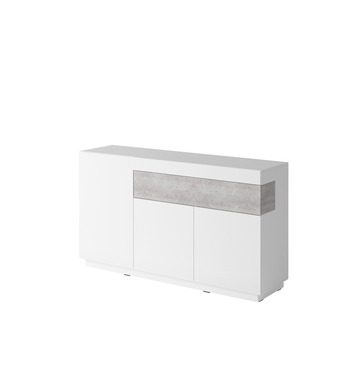 View Silke 43 Sideboard Cabinet 150cm White Gloss Concrete Grey information